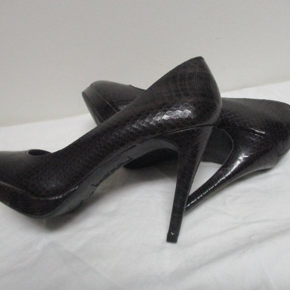 Christian Siriano Dark Brown Snakeskin Pumps sz 8 - Picture 5 of 11